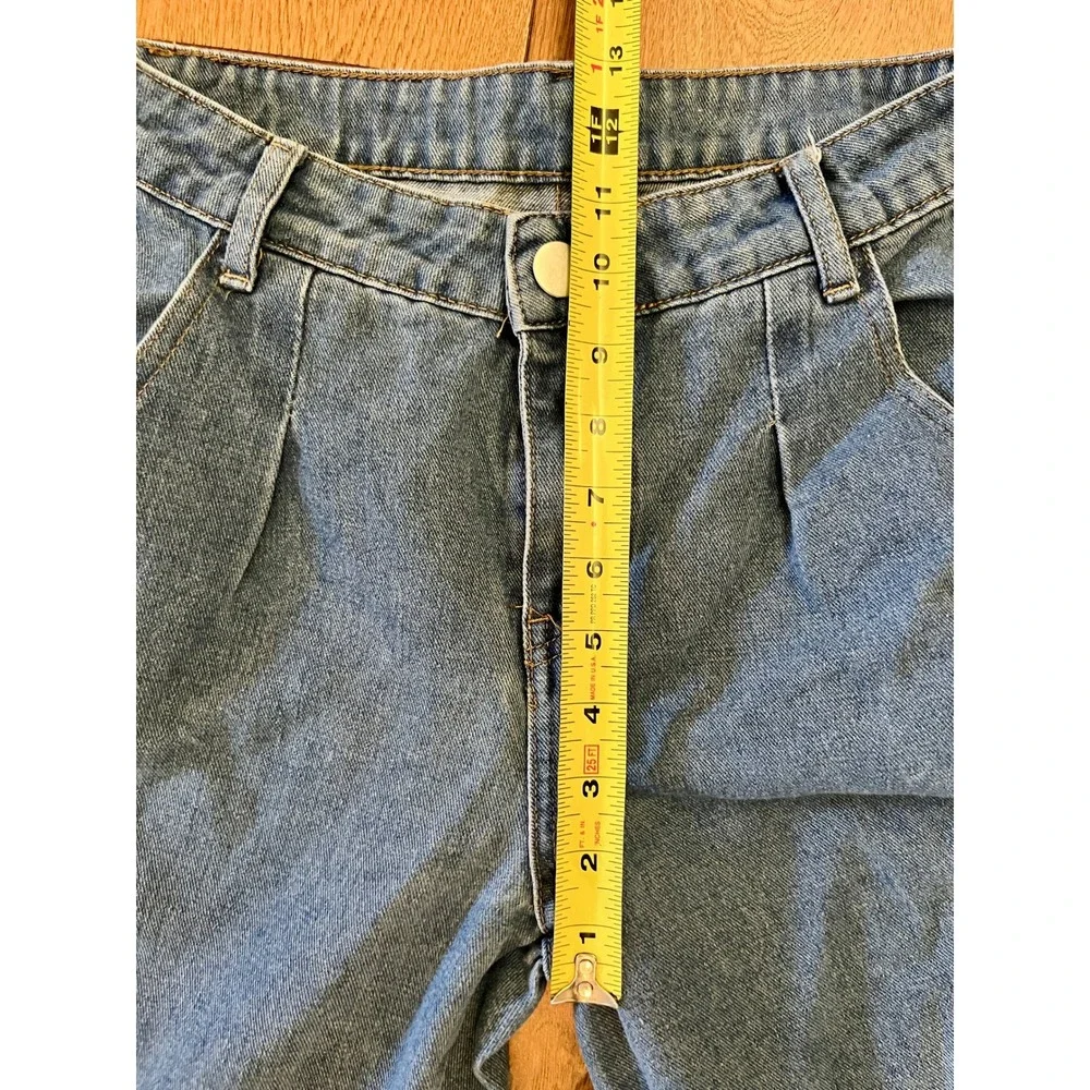YASUYUAN Men's Blue Wide-Leg Denim Jeans Distressed Fringe Cotton Polyester 30 - Picture 11 of 15